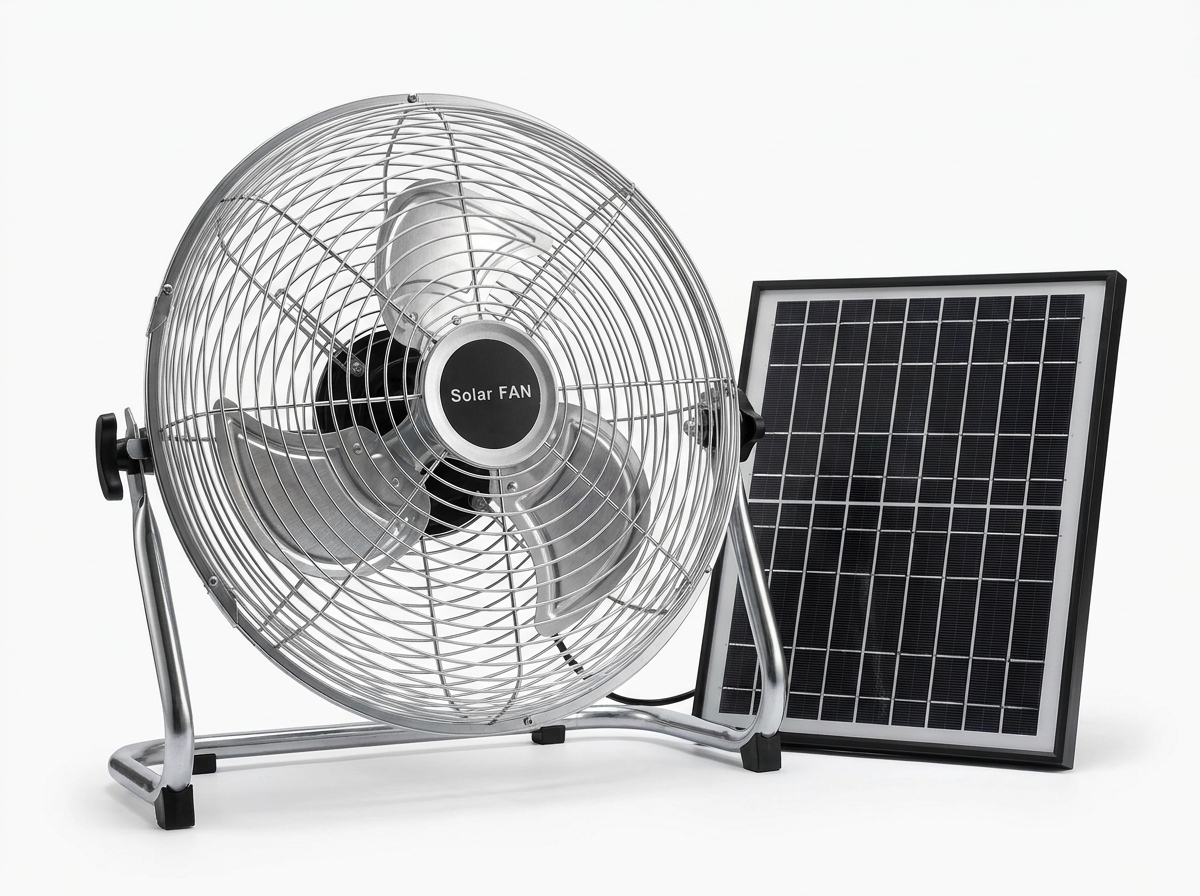 پنکه ایستاده خورشیدی مدل Solar DC Floor Fan (با قابلیت شارژ خورشیدی و برقی)